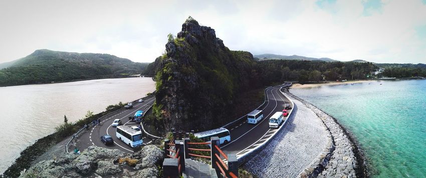 Panoramic view of road