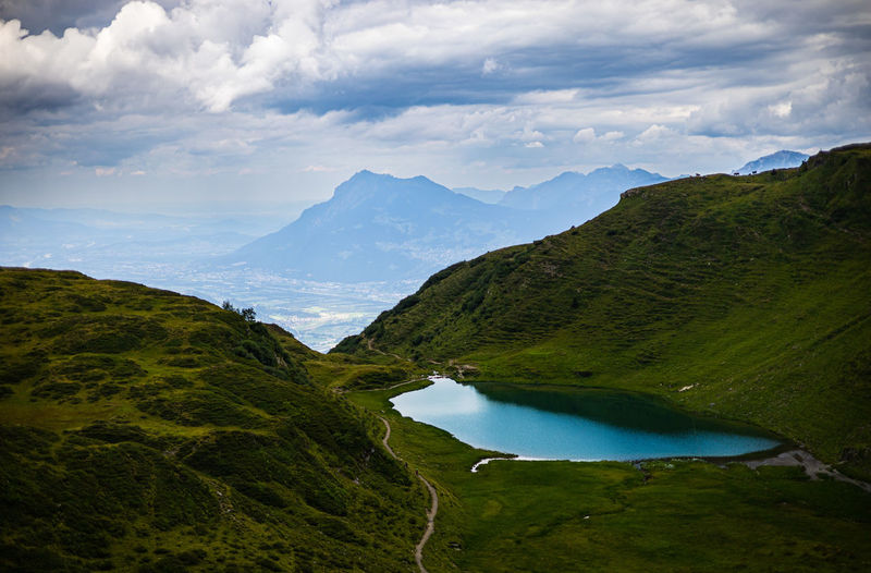 Beautiful view on vilterser seeli, switzerland
