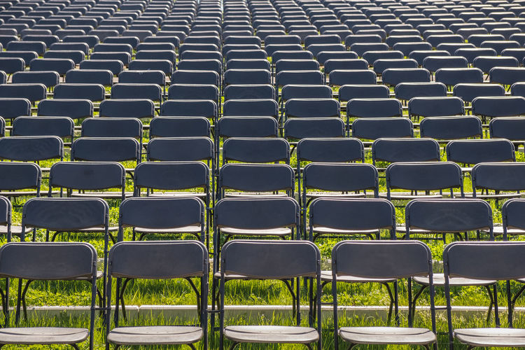 Full frame shot of empty chairs