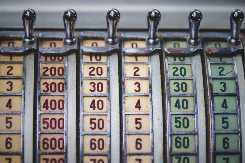 Close-up of slot machine
