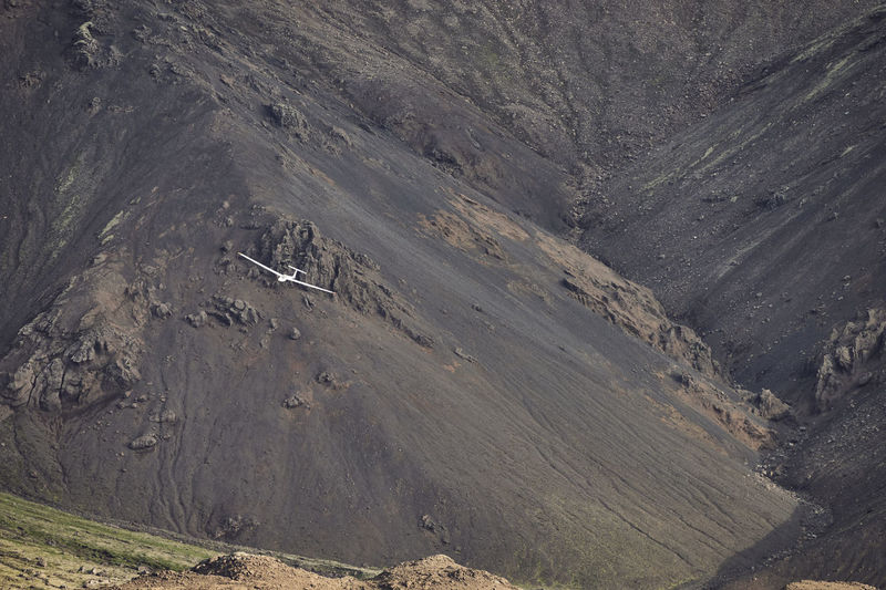 High angle view of volcanic mountain