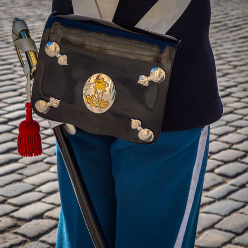  close up of a guard at the royal palace official residence of the danish royal family in copenhagen