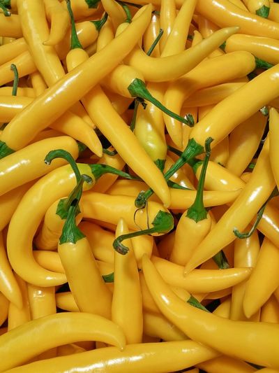Full frame shot of yellow peppers