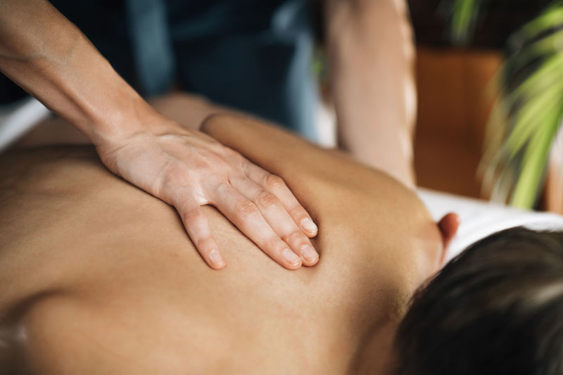 Ayurveda back massage with aromatherapy essential oil