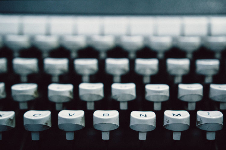 Full frame shot of typewriter