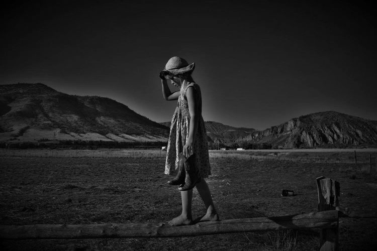 Woman standing on landscape