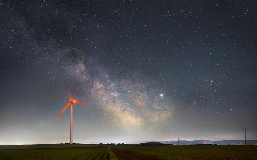 Milkyway over wind farm