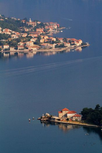 View of town with buildings in background