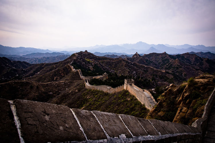 View of great wall of china