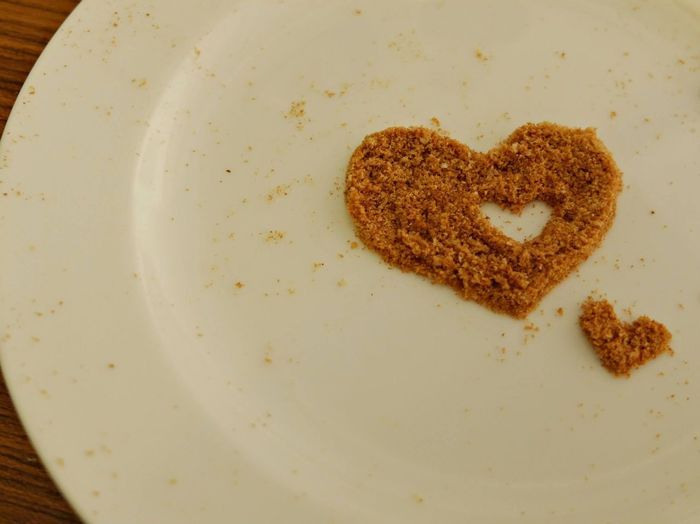 Close-up of heart shape bread
