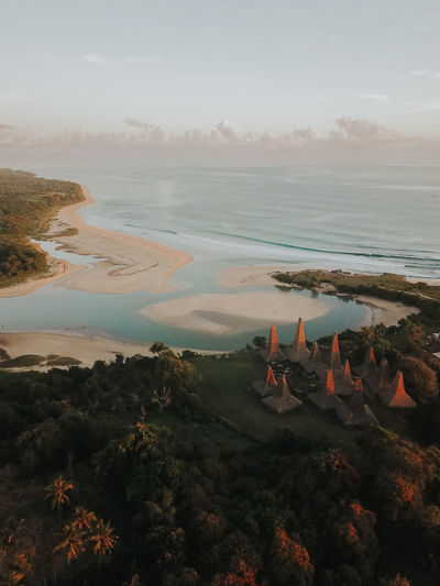 Aerial view on ratenggaro traditional village, sumba island, indonesia