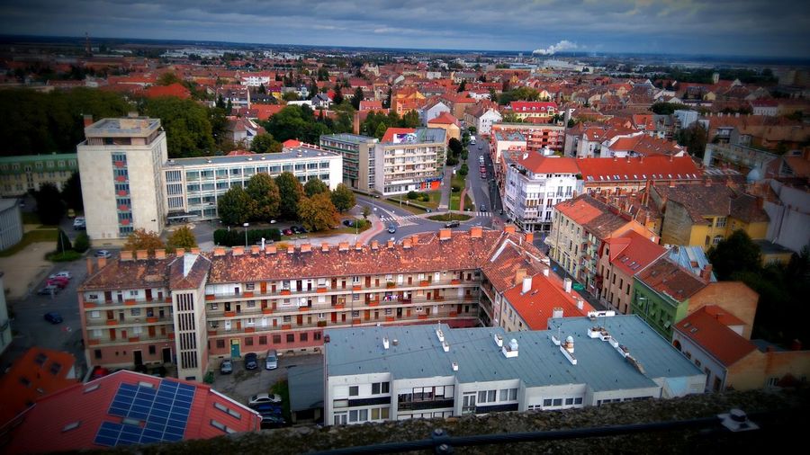 High angle view of cityscape