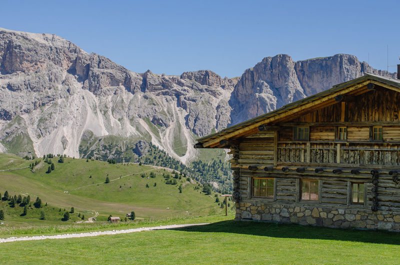 Scenic view of mountains against clear sky
