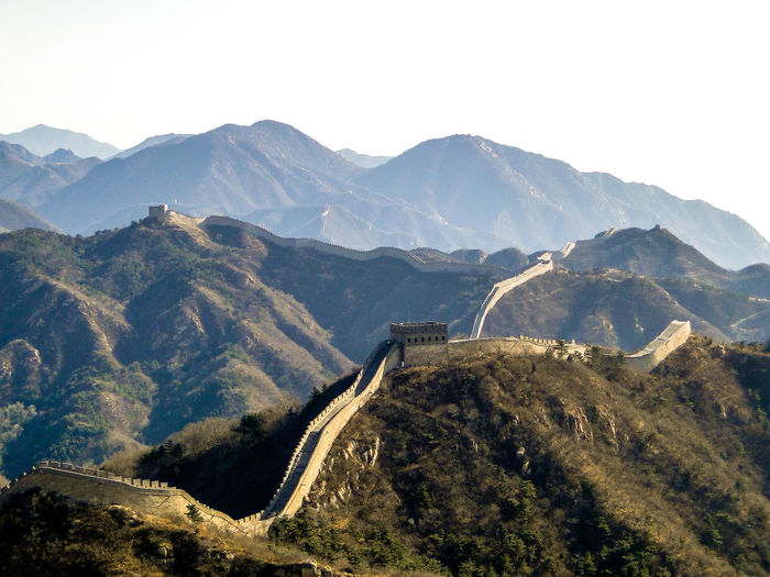High angle view of the great wall of china