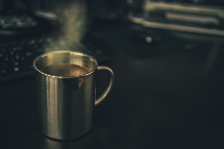Close-up of coffee on table
