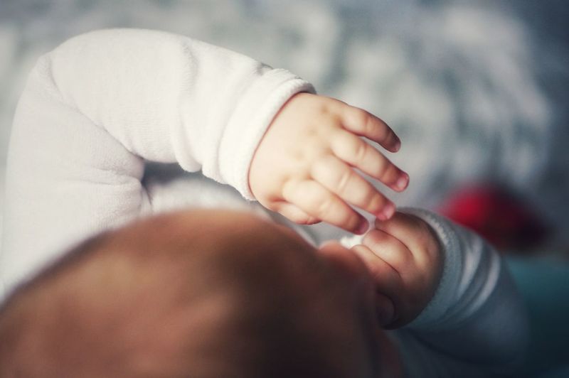 Close-up of baby hand