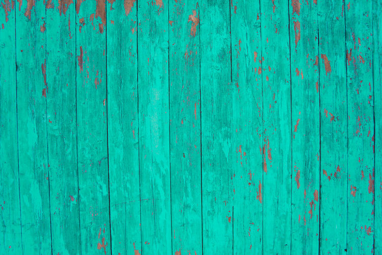 Full frame shot of blue wooden fence