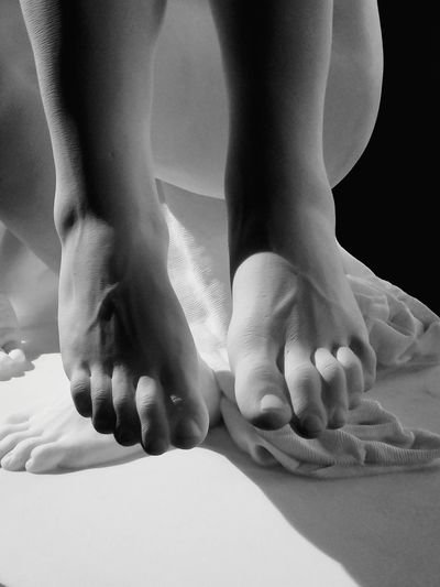 Feet of a marble statue