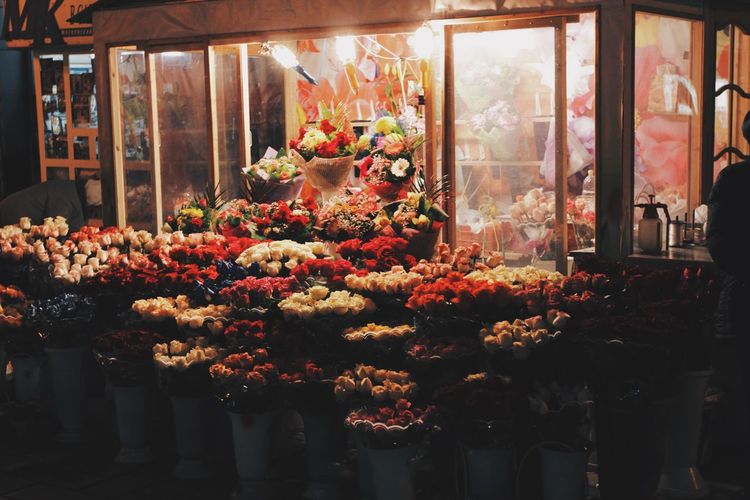 Florist's place at night