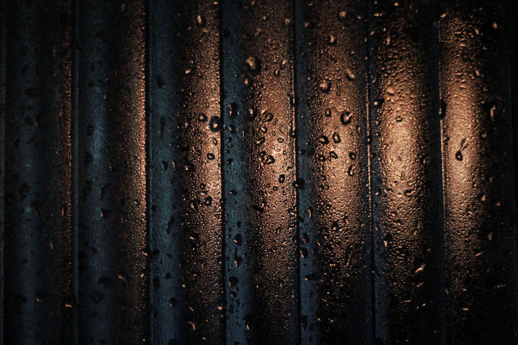 Full frame shot of water on metal