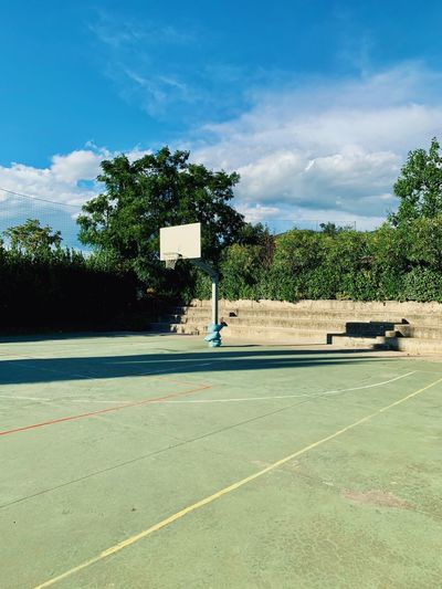 View of basketball hoop against sky