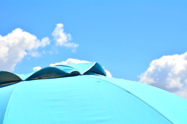 Low angle view of tent against sky