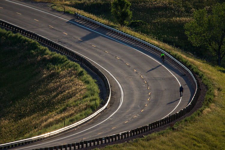 High angle view of road
