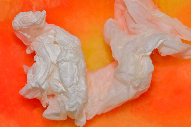 Close-up of crumpled tissue paper