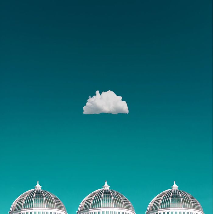 Single cloud over domes