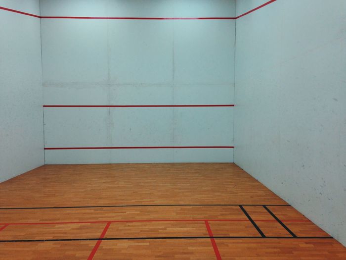 Interior of empty squash court
