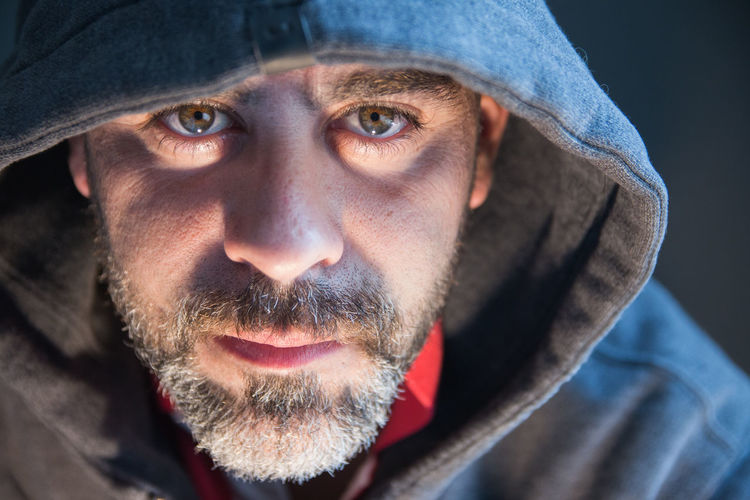 Close up portrait of hacker