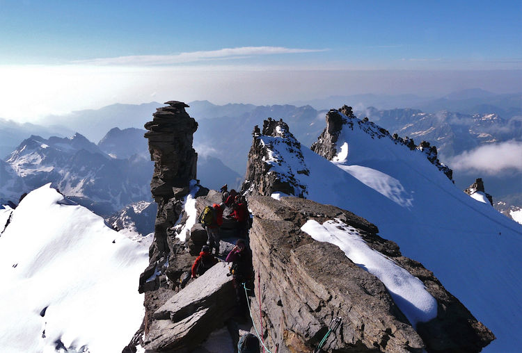 Panoramic view from gran paradiso summit, alps, italy 