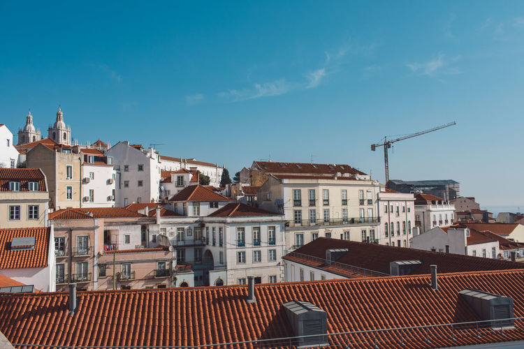 Buildings in city against sky