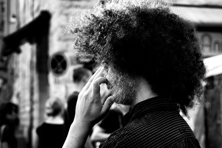 Side view of a man