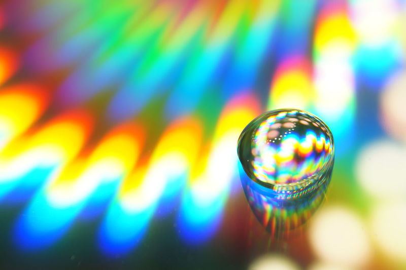 Extreme close up of colorful blurred background