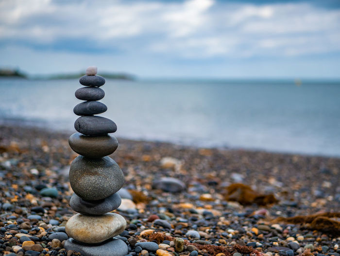 Stack of stones at beach