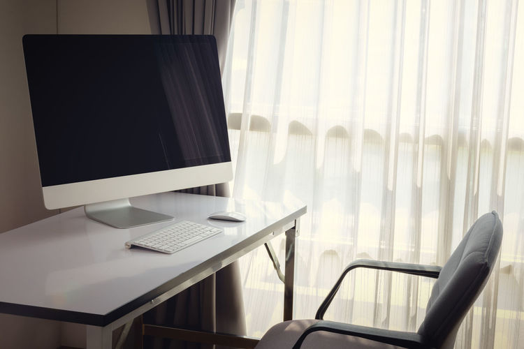 Empty chairs and table at home