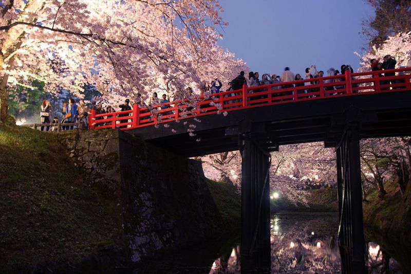 People walking on bridge over the river