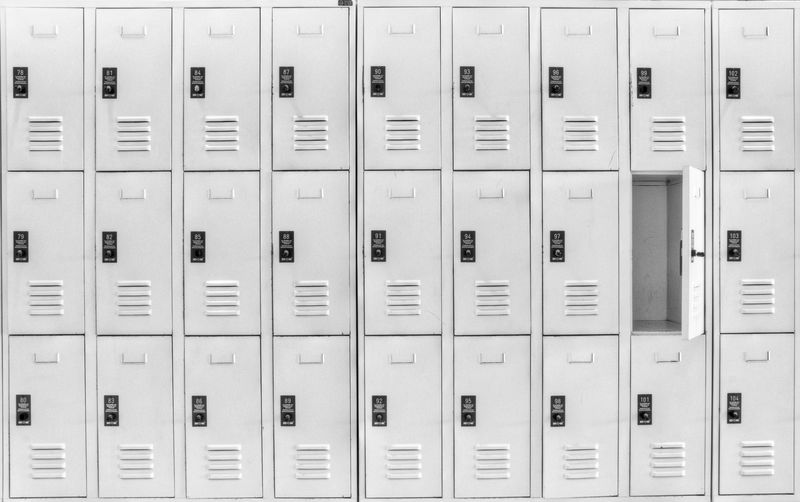 Full frame shot of lockers in room
