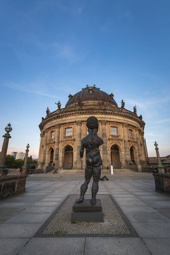 Bode museum located on museum island berlin mitte, germany at sunset