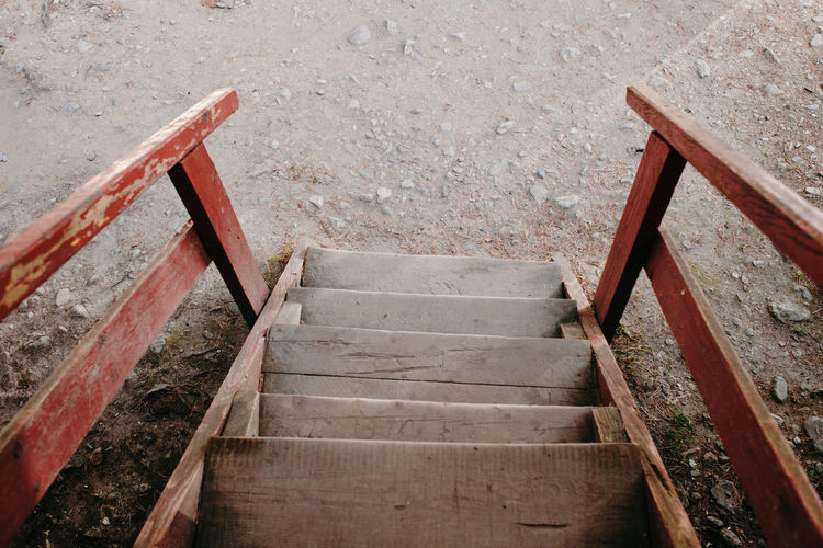 High angle view of staircase