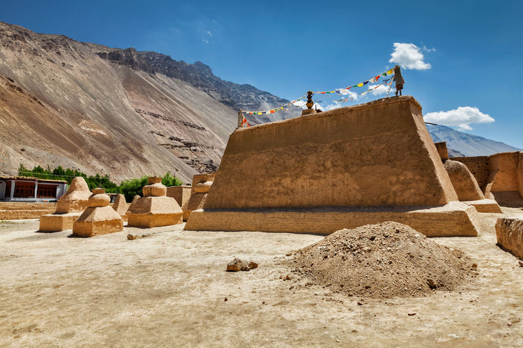Tabo monastery in tabo village, spiti valley, himachal pradesh, india