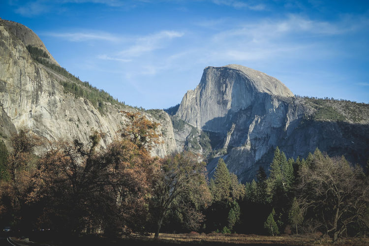 Scenic view of mountains against sky yosemite