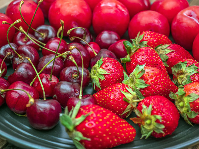 Full frame shot of strawberries