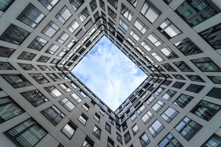 Low angle view of skylight