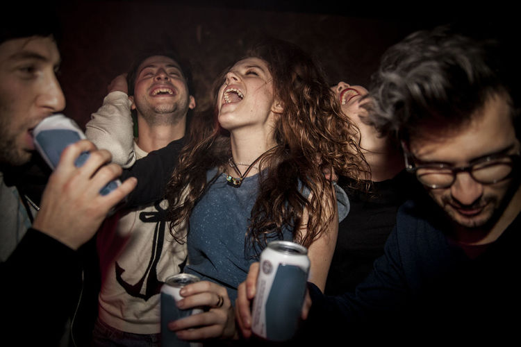 Young adults enjoying a night out