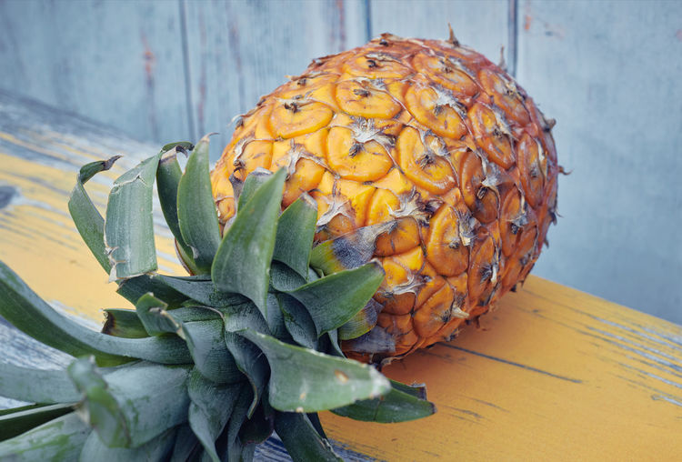 Closeup of juicy ripe pineapple