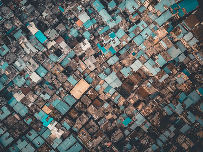 Drone shot of cityscape