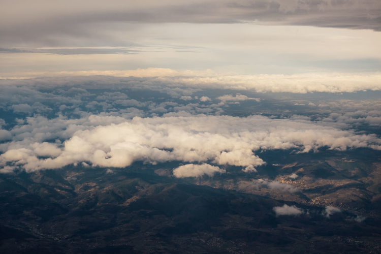 Aerial view of clouds over landscape