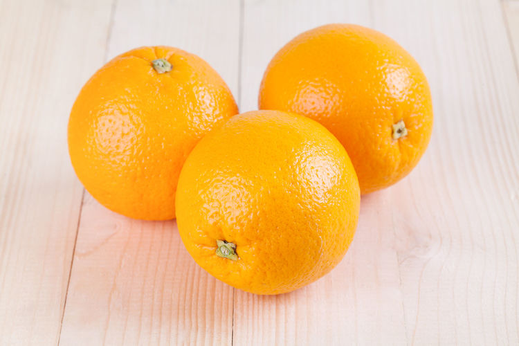 High angle view of orange on table